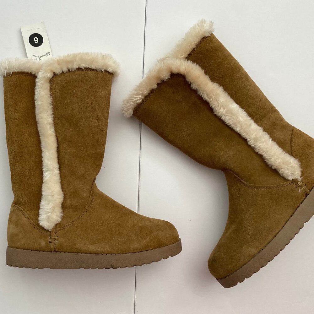 Universal Thread Daniella Natural Tan Suede Fur Boot New with Tags Size 6